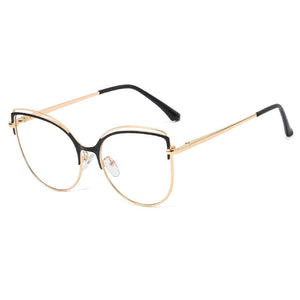 48233 Anti Blue Light Cat Eye Metal Frames Men Women Optical Computer Glasses