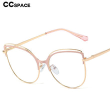 Load image into Gallery viewer, 48233 Oversized Cat Eye Anti Blue Light Metal Glasses Frames Women Optical Computer Glasses