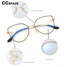 Load image into Gallery viewer, 48237 Cat Eye Anti Blue Light Metal Glasses Frames Men Women Optical Computer Glasses