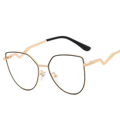 48237 Cat Eye Anti Blue Light Metal Glasses Frames Men Women Optical Computer Glasses
