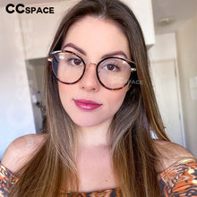 Load image into Gallery viewer, 48238 Round Anti-blue Light Cat Eye Metal Glasses Frames Men Women Optical Computer EyeGlasses