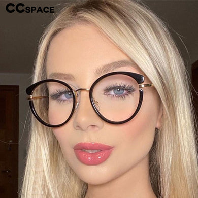 48238 Round Anti-blue Light Cat Eye Metal Glasses Frames Men Women Optical Computer EyeGlasses