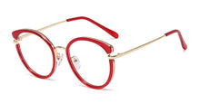 Load image into Gallery viewer, 48238 Round Anti-blue Light Cat Eye Metal Glasses Frames Men Women Optical Computer EyeGlasses