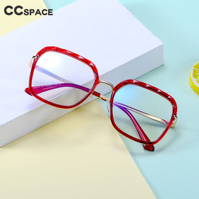 48246 Oversized Square Anti Blue Light Crystal Cutting Glasses Frames Women Optical Computer Glasses