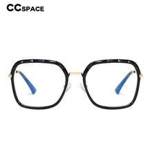 Load image into Gallery viewer, 48246 Oversized Square Anti Blue Light Crystal Cutting Glasses Frames Women Optical Computer Glasses