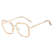 Load image into Gallery viewer, 48246 Oversized Square Anti Blue Light Crystal Cutting Glasses Frames Women Optical Computer Glasses
