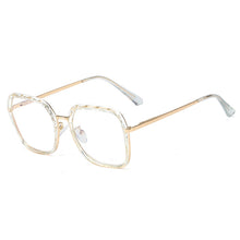 Load image into Gallery viewer, 48246 Oversized Square Anti Blue Light Crystal Cutting Glasses Frames Women Optical Computer Glasses