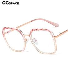 Load image into Gallery viewer, 48246 Oversized Square Anti Blue Light Crystal Cutting Glasses Frames Women Optical Computer Glasses