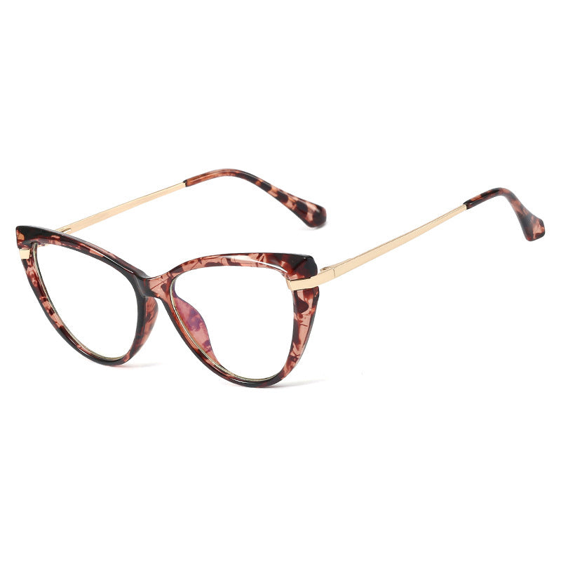 48254 Cat Eye Anti Blue Glasses Frames Women Optical Computer Glasses