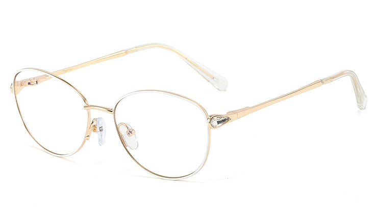 48258 Anti-blue Light Large Rhinestone Glasses Frames Titanium Alloy Men Women Optical Computer EyeGlasses