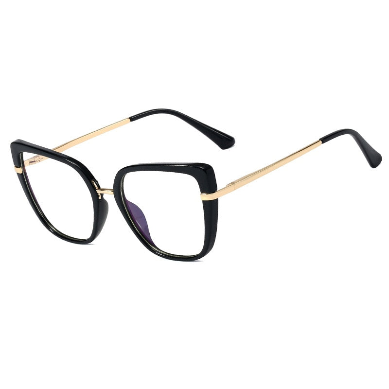 Cat Eye Plastic Titanium Anti Blue Glasses Frames Ultralight Women Optical Fashion Computer Glasses