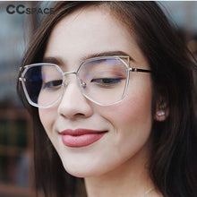 Load image into Gallery viewer, 48265 Plastic Titanium Glasses Frames Anti Blue Cat Eye Women Optical Computer Glasses