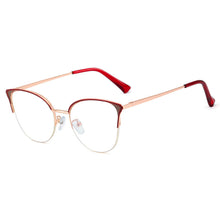 Load image into Gallery viewer, 48267 Retro Cat Eye Anti Blue Metal Glasses Frames Women Optical Computer Glasses