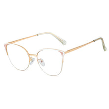 Load image into Gallery viewer, 48267 Retro Cat Eye Anti Blue Metal Glasses Frames Women Optical Computer Glasses