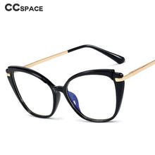 Load image into Gallery viewer, 48268 Plastic Titanium Anti Blue Glasses Frames Cat Eye Women Optical Computer Glasses