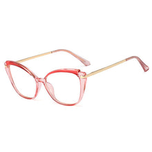 Load image into Gallery viewer, Plastic Titanium Anti Blue Glasses Frames Cat Eye Women Optical Fashion Computer Glasses