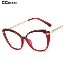 Load image into Gallery viewer, 48268 Plastic Titanium Anti Blue Glasses Frames Cat Eye Women Optical Computer Glasses