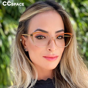 Plastic Titanium Anti Blue Glasses Frames Cat Eye Women Optical Fashion Computer Glasses