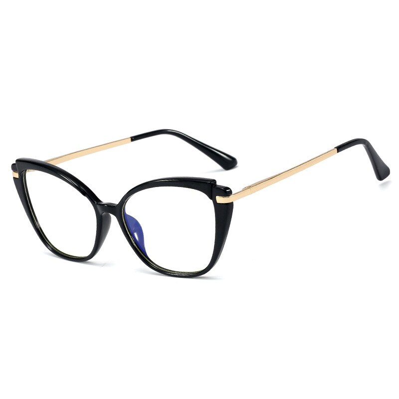 48268 Plastic Titanium Anti Blue Glasses Frames Cat Eye Women Optical Computer Glasses
