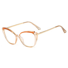 Load image into Gallery viewer, 48268 Plastic Titanium Anti Blue Glasses Frames Cat Eye Women Optical Computer Glasses