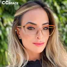 Load image into Gallery viewer, 48268 Plastic Titanium Anti Blue Glasses Frames Cat Eye Women Optical Computer Glasses