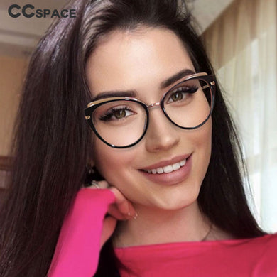 48270 Retro Cat Eye Anti Blue Glasses Frames TR90 Men Women Optical Computer Glasses