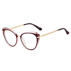 48270 Retro Cat Eye Anti Blue Glasses Frames TR90 Men Women Optical Computer Glasses