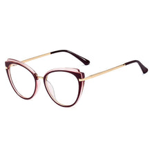 Load image into Gallery viewer, 48270 Retro Cat Eye Anti Blue Glasses Frames TR90 Men Women Optical Computer Glasses