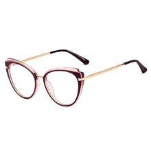 Load image into Gallery viewer, 48270 Retro Cat Eye Anti Blue Glasses Frames TR90 Men Women Optical Computer Glasses