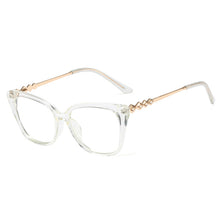 Load image into Gallery viewer, 48280 Plastic Titanium Cat Eye Anti Blue Light Optical Glasses Frames Women Diamond TR90 Computer Eyeglasses