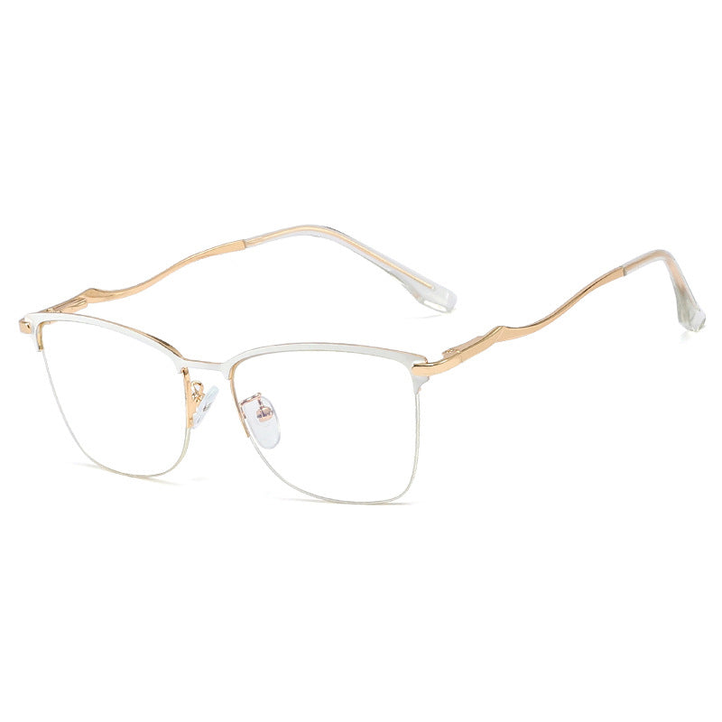 48281 Cat Eye Anti Blue Light Half-frame Optical Glasses Frames Men Women Computer Eyeglasses