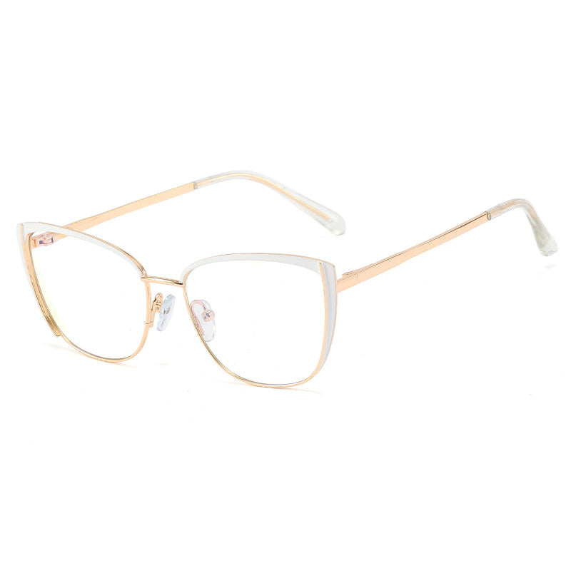 48286 Cat Eye Anti Blue Light Optical Glasses Frames Metal Women Men TR90 Computer Eyeglasses