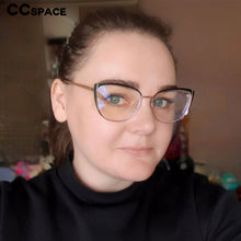 Load image into Gallery viewer, 48286 Cat Eye Anti Blue Light Optical Glasses Frames Metal Women Men TR90 Computer Eyeglasses
