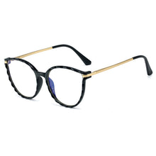 Load image into Gallery viewer, 48287 Plastic Titanium Oversized Cat Eye Anti Blue Light Glasses Frames Women TR90 Computer Eyeglasses