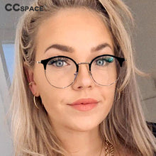 Load image into Gallery viewer, 48300 Anti Blue Light Round Glasses Frames Women TR90 Computer Eyeglasses