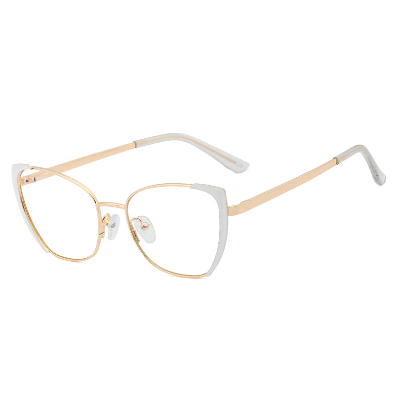 48308 Cat Eye Anti Blue Light Metal Optical Glasses Frames Men Women Computer Eyeglasses