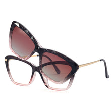 Load image into Gallery viewer, 48311 TR90 Cat Eye Flip Dual Purpose Anti Blue Glasses Frames Polarized Clip-on Sunglasses Women Computer Eyeglasses