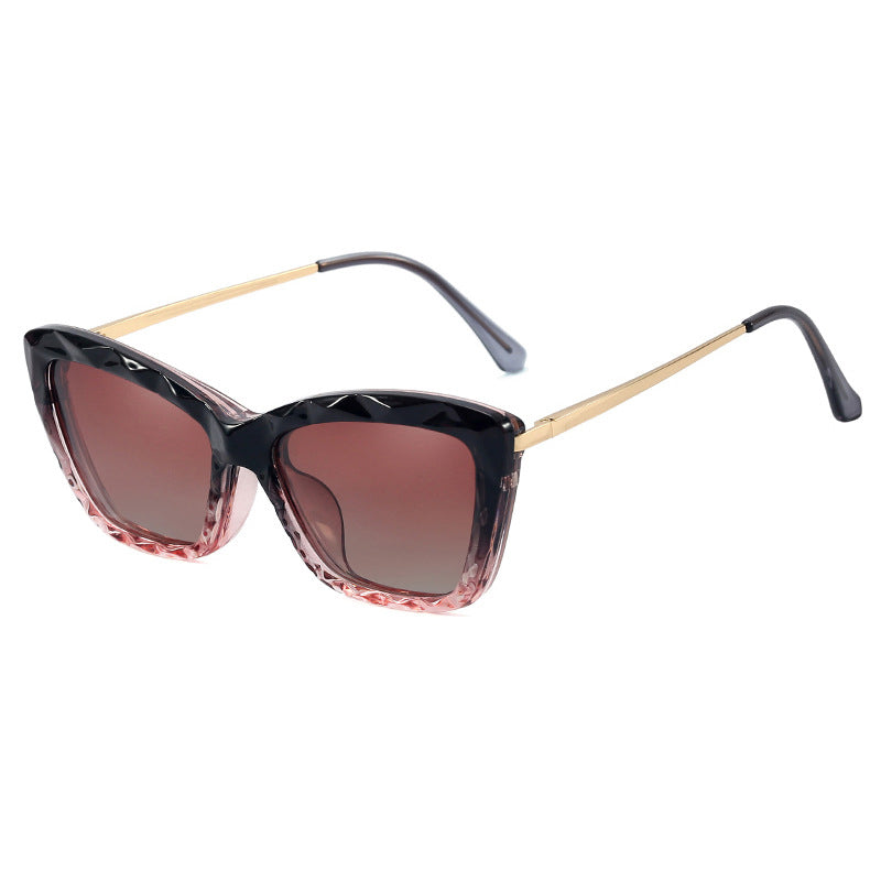 48311 TR90 Cat Eye Flip Dual Purpose Anti Blue Glasses Frames Polarized Clip-on Sunglasses Women Computer Eyeglasses