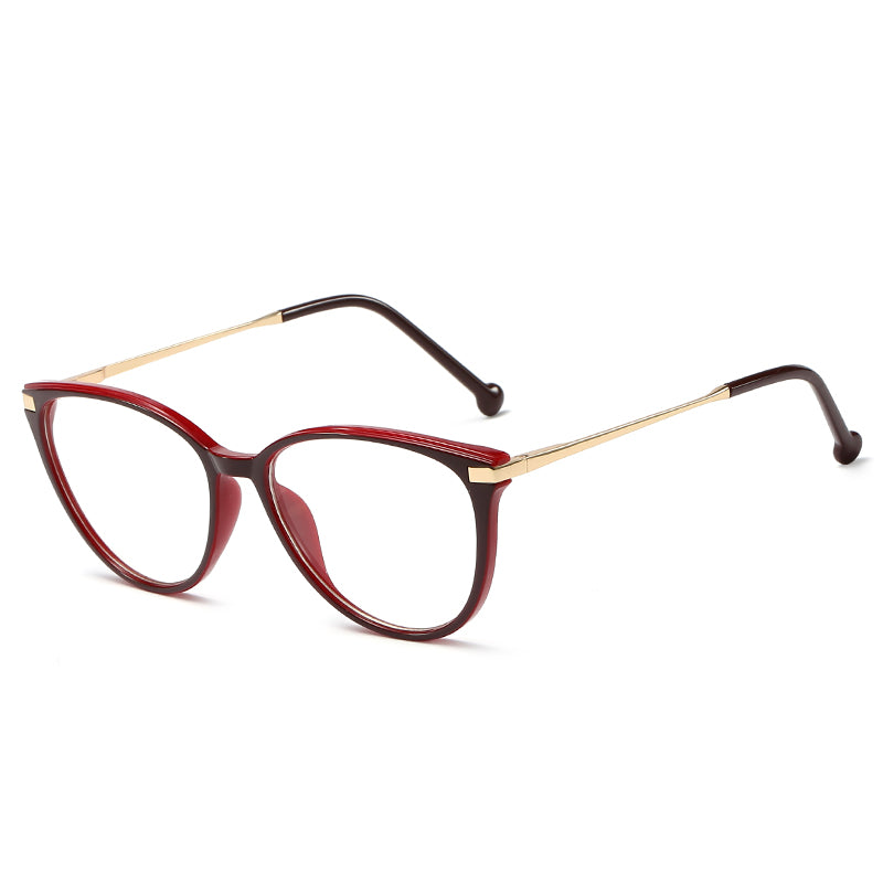 48316 TR90 Round Cat Eye Anti Blue Light Women Optical Glasses Frames Men Computer Eyeglasses
