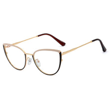 Load image into Gallery viewer, 48317 Cat Eye Anti Blue Light Lady Optical Glasses Frames Women Stitching Color Computer Eyeglasses