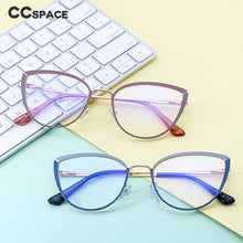 Load image into Gallery viewer, 48317 Cat Eye Anti Blue Light Lady Optical Glasses Frames Women Stitching Color Computer Eyeglasses