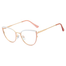 Load image into Gallery viewer, 48317 Cat Eye Anti Blue Light Lady Optical Glasses Frames Women Stitching Color Computer Eyeglasses