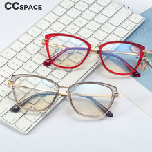 Load image into Gallery viewer, 48321 Plastic Titanium Anti Blue Light Optical Glasses Frames Cat Eye Women TR90 Computer Eyeglasses