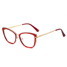 Load image into Gallery viewer, 48321 Plastic Titanium Anti Blue Light Optical Glasses Frames Cat Eye Women TR90 Computer Eyeglasses