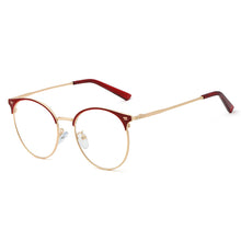 Load image into Gallery viewer, 48322 TR90 Anti Blue Light Round Optical Glasses Frames Men Women Eyebrow Computer Eyeglasses