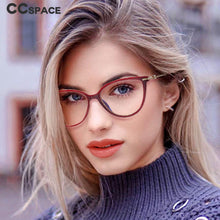 Load image into Gallery viewer, 48325 Cat Eye Diamond  Anti Blue Light Optical Glasses Frames Women TR90 Computer Eyeglasses