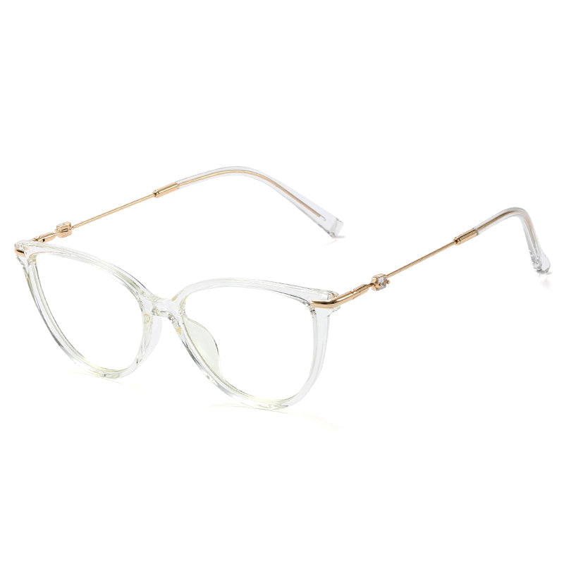 48325 Cat Eye Diamond  Anti Blue Light Optical Glasses Frames Women TR90 Computer Eyeglasses