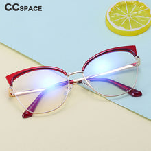 Load image into Gallery viewer, 48327 Cat Eye Anti Blue Light Optical Metal Glasses Frames Women Tr90 Computer Eyeglasses