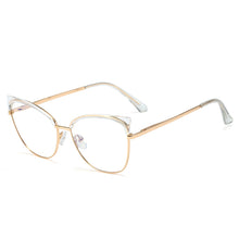 Load image into Gallery viewer, 48327 Cat Eye Anti Blue Light Optical Metal Glasses Frames Women Tr90 Computer Eyeglasses