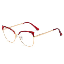 Load image into Gallery viewer, 48327 Cat Eye Anti Blue Light Optical Metal Glasses Frames Women Tr90 Computer Eyeglasses